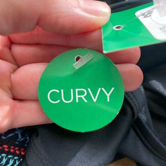 NWT Women's 2X Plus Curvy Rainbow Smocked One Piece Swimsuit Beach Resort - Picture 5 of 9